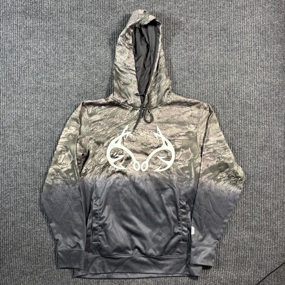 Realtree Camo Pullover Hoodie Brown Kangaroo Pocket Long Sleeve Medium Utility